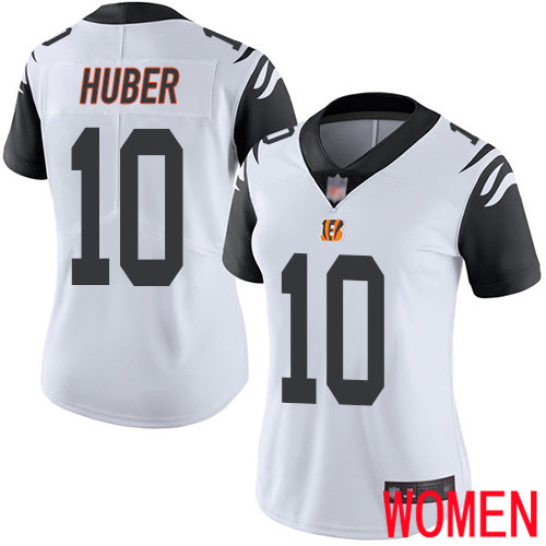 Cincinnati Bengals Limited White Women Kevin Huber Jersey NFL Footballl #10 Rush Vapor Untouchable->women nfl jersey->Women Jersey